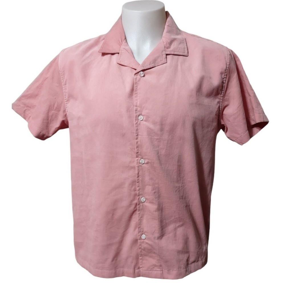 Rustic Souls Designed in NYC Men's Medium Light Corduroy Button Up Short Sleeve